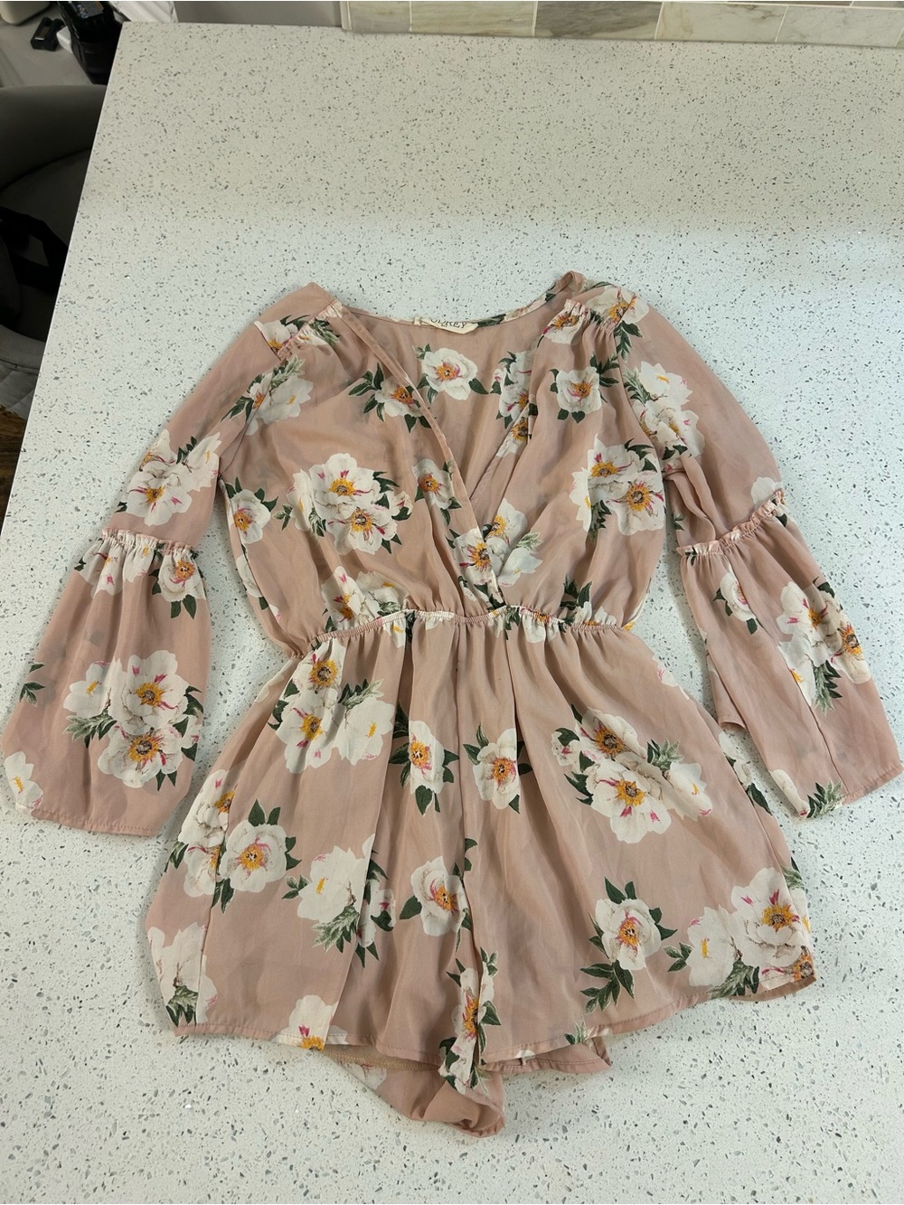 Blush Pink Floral Romper